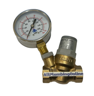 
                  
                    Load image into Gallery viewer, CALEFFI 533430H Inline ⅜&amp;quot; 10mm pressure Reducing Valve with gauge
                  
                