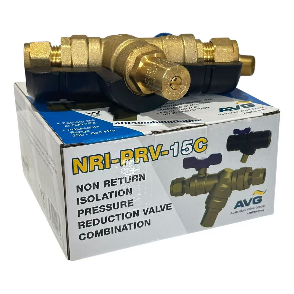 
                  
                    Load image into Gallery viewer, AVG 15mm NRI-PRV-15C Non Return Isolation Pressure Reducing Combo Valve
                  
                