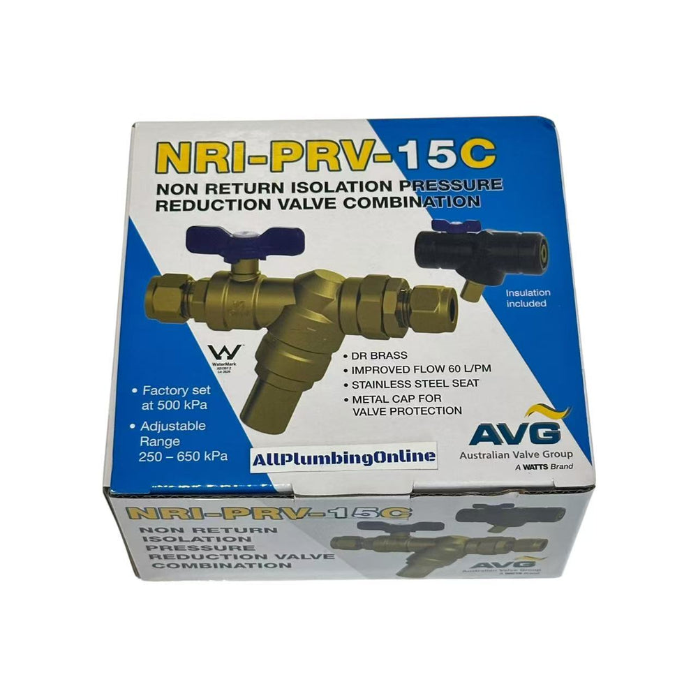 
                  
                    Load image into Gallery viewer, AVG 15mm NRI-PRV-15C Non Return Isolation Pressure Reducing Combo Valve
                  
                