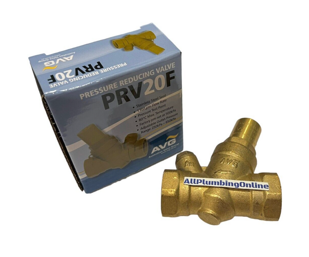 AVG PRV20F Inline ¾” 20mm Pressure Reducing Valve, 250-650kPa Adjustable