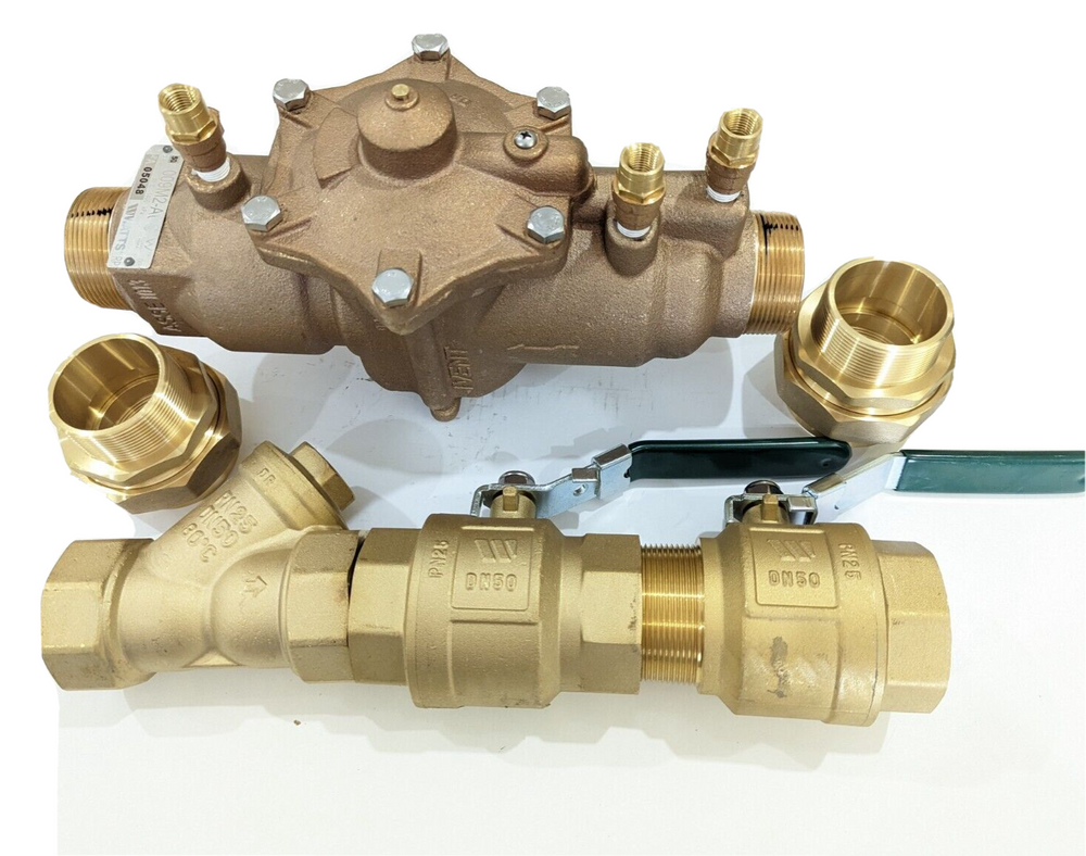 Watts 009-050 50mm 2" RPZ Reduced Pressure Zone Backflow Preventer kits with Unions