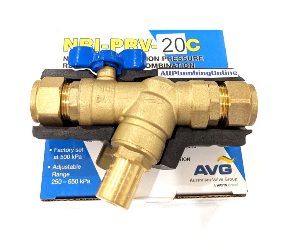 AVG 20mm 3/4" NRI-PRV-20C Non Return Isolation Pressure Reducing Combo Valve