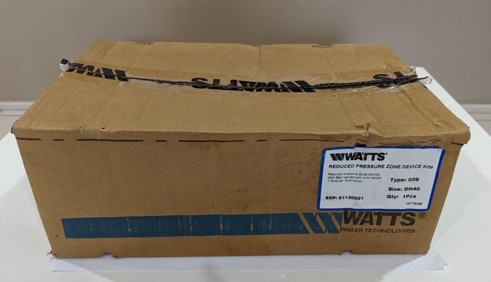 
                  
                    Load image into Gallery viewer, Watts 009-040 40mm 1 ½&amp;quot; RPZ Reduced Pressure Zone Backflow Preventer Device/Kits Carton Box
                  
                