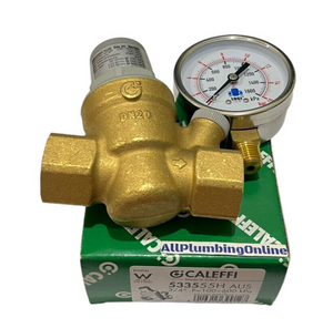 
                  
                    Load image into Gallery viewer, CALEFFI 533555H High Performance ¾&amp;quot; 20mm Pressure Reducing Valve with Gauge
                  
                