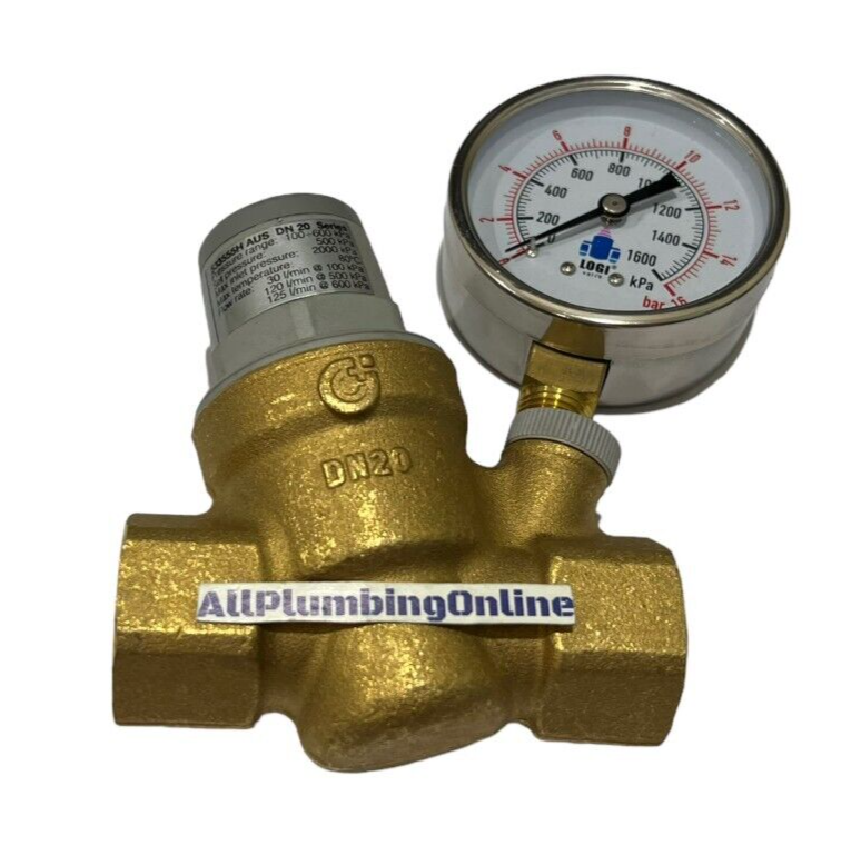 
                  
                    Load image into Gallery viewer, CALEFFI 533555H Pressure Reducing Valve with Gauge
                  
                