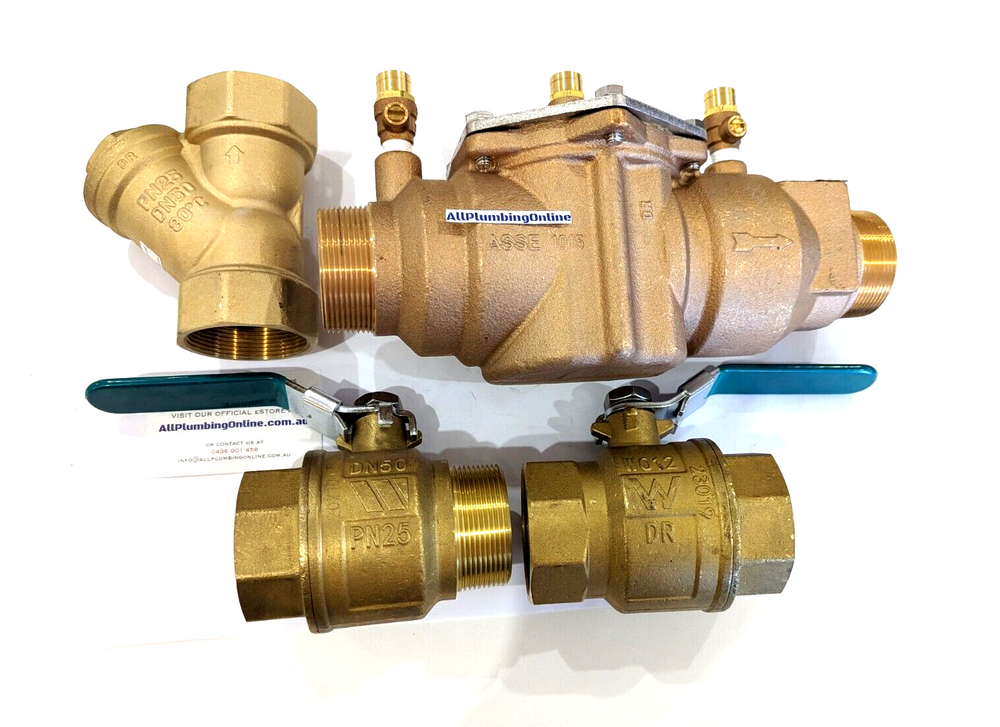 
                  
                    Load image into Gallery viewer, Watts 007-050 50mm 2&amp;quot; DCV Double Check Valve Backflow Preventer Kits exc Unions
                  
                