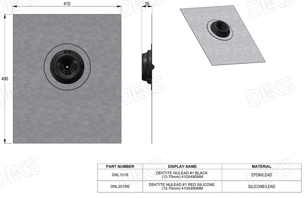
                  
                    Load image into Gallery viewer, Deks Nulead roof flashing
                  
                