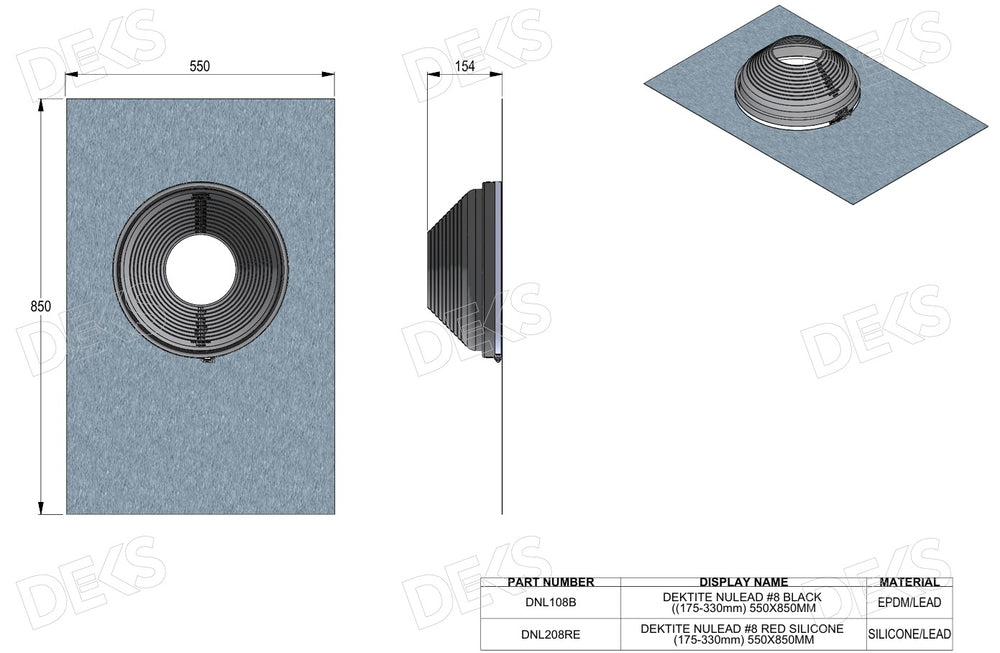
                  
                    Load image into Gallery viewer, Deks Nulead roof flashing
                  
                