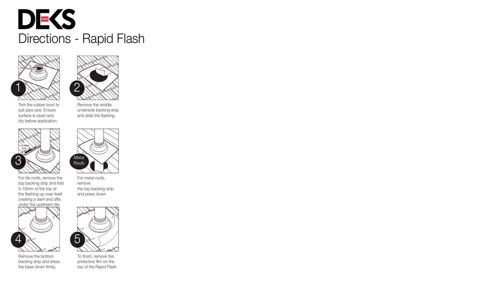 Deks tile roof flashing