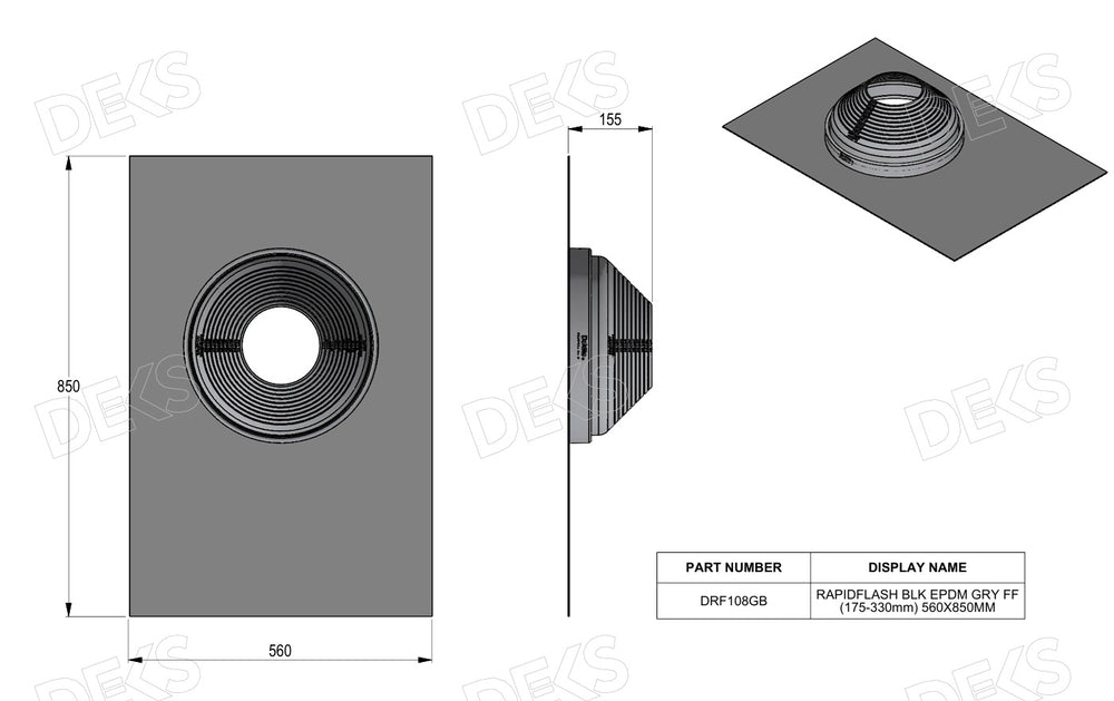 
                  
                    Load image into Gallery viewer, Deks tile roof flashing
                  
                
