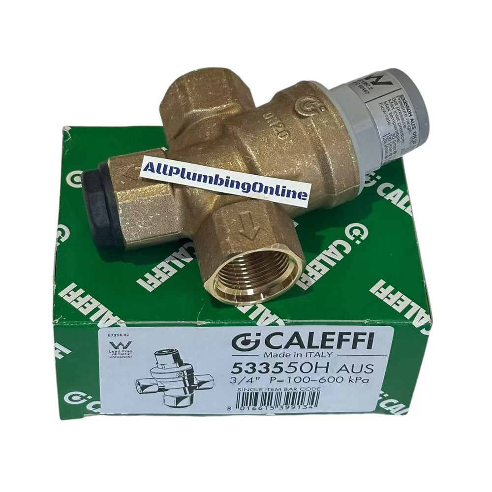
                  
                    Load image into Gallery viewer, CALEFFI 533550H High Performance 20mm 3-Way Pressure Reduction Valve 100-500kPa Adjustable
                  
                