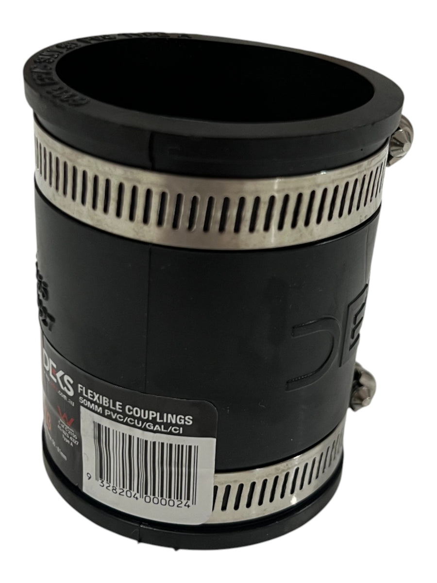 Deks 6003 DN50 PVC Rubber Joiner Coupling OD 50-61mm – All Plumbing Online
