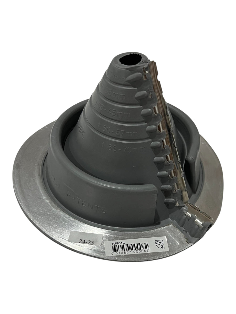 Deks Rf801g DEKS Grey RF801G 20–70mm Grey EPDM Retrofit Dektite Metal Roof Flashin ...