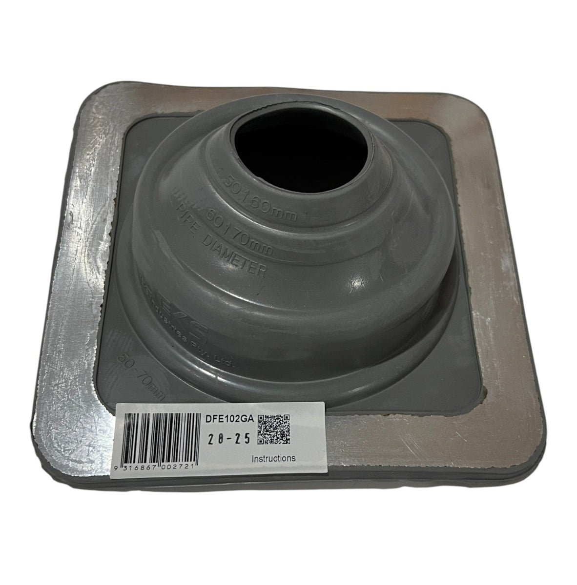 DEKS Grey DFE102GA 50-76mm Dektite Metal Roof Flashing – All Plumbing ...