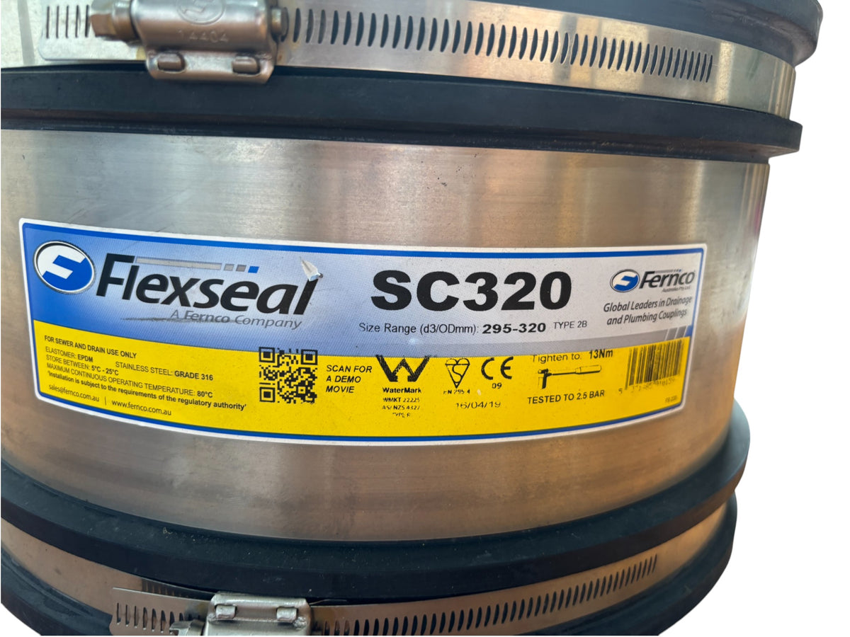 Fernco Flexseal SC320 Shear Banded Coupling for 295-320 mm OD Pipe ...