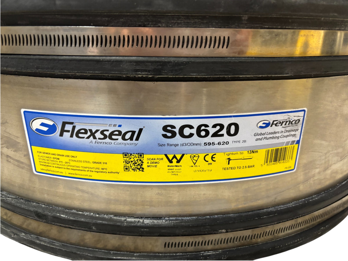 Fernco Flexseal SC620 Shear Banded Coupling for 595-620 mm OD Pipe ...