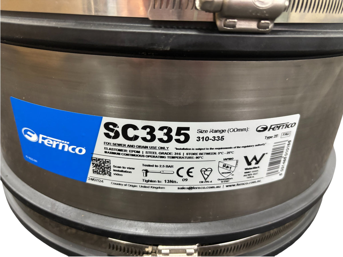 Fernco Flexseal SC335 Shear Banded Coupling for 310-335 mm OD Pipe ...