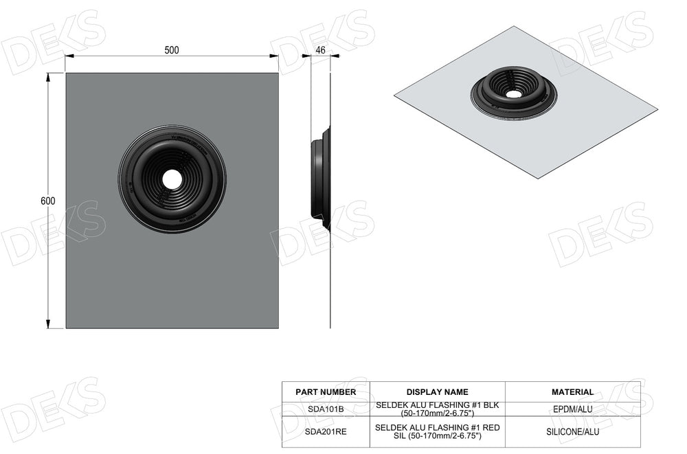 
                  
                    Load image into Gallery viewer, Deks tile roof flashing
                  
                