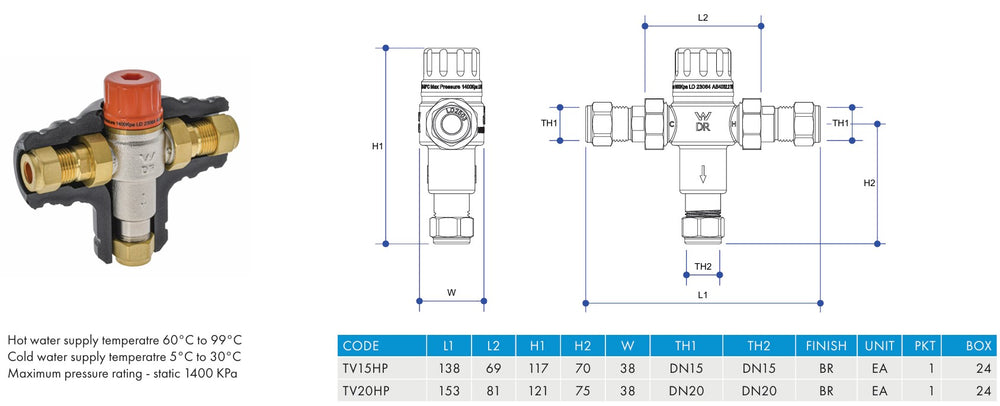 
                  
                    Load image into Gallery viewer, Solar Tempering Mix Valve Specifications 
                  
                