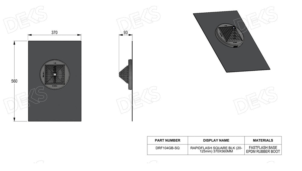 
                  
                    Load image into Gallery viewer, Desk DRF104GB-SQ square tile roof flashing
                  
                