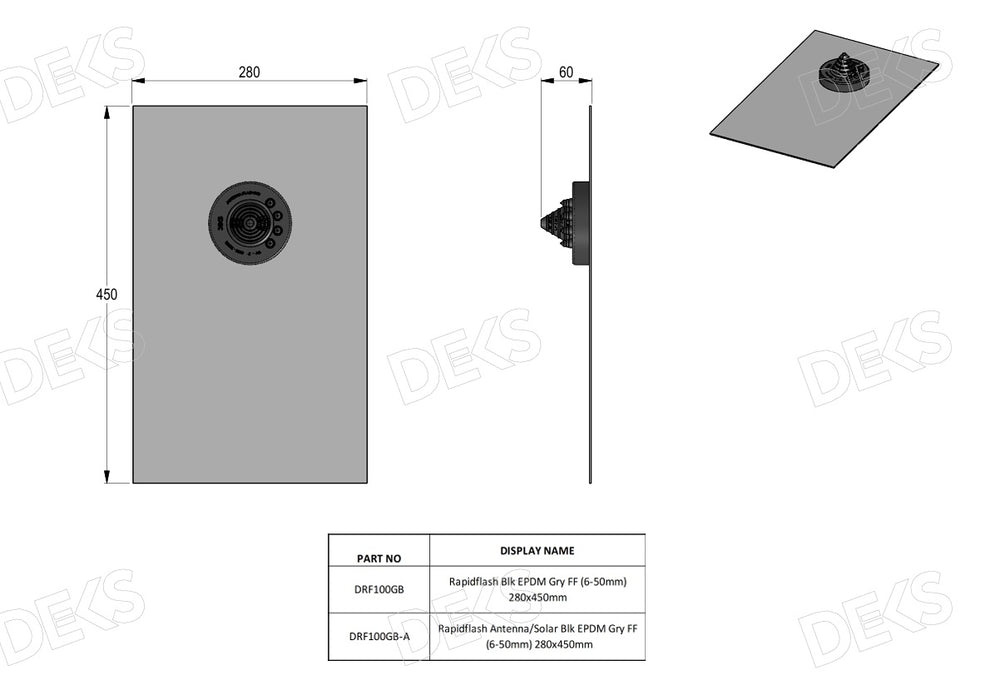 
                  
                    Load image into Gallery viewer, Deks Rapid Flash Antenna/Solar roof flashing
                  
                