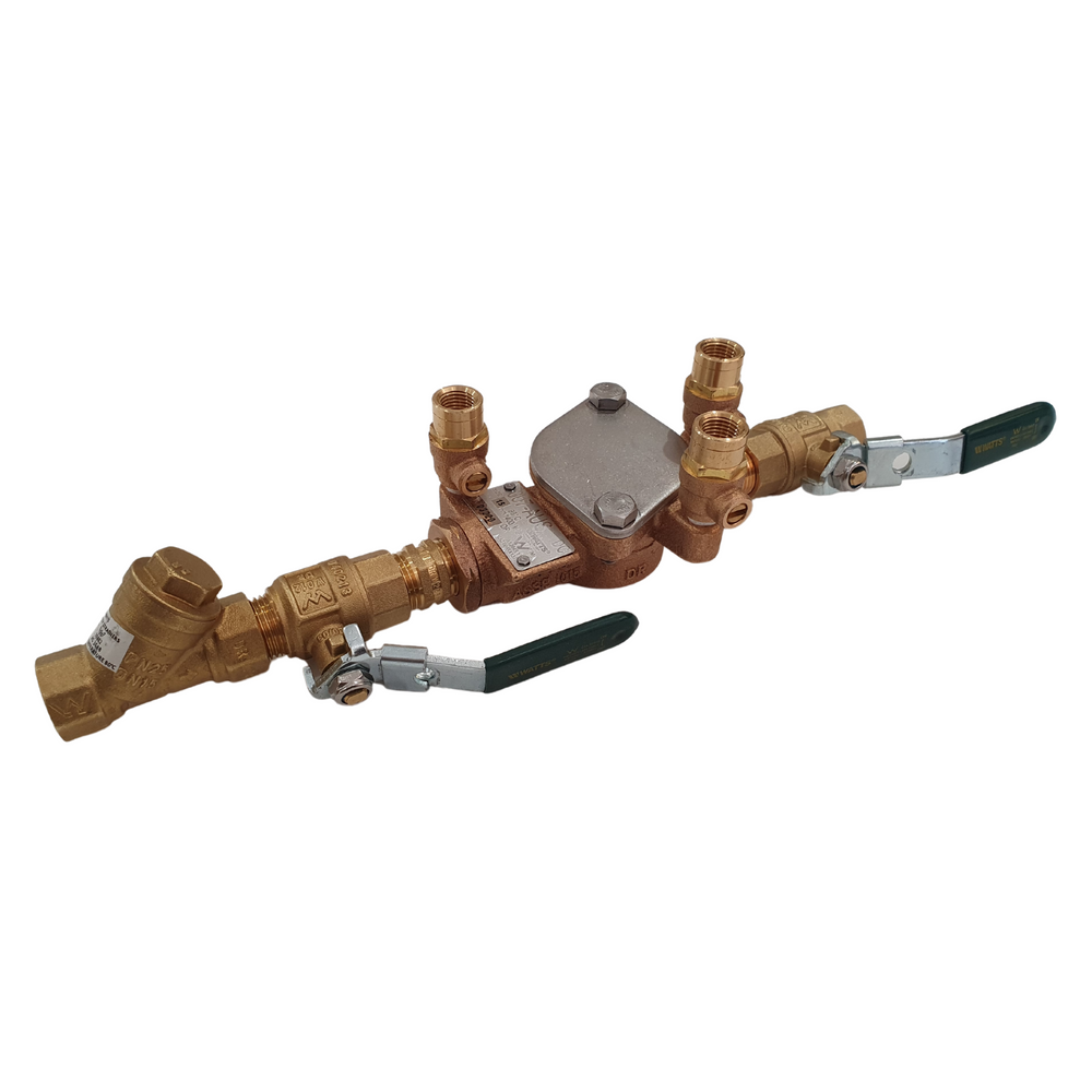 
                  
                    Load image into Gallery viewer, Watts 007-015-LBS 15mm ½&amp;quot; DCV Double Check Valve Backflow Preventer Kits Top View
                  
                