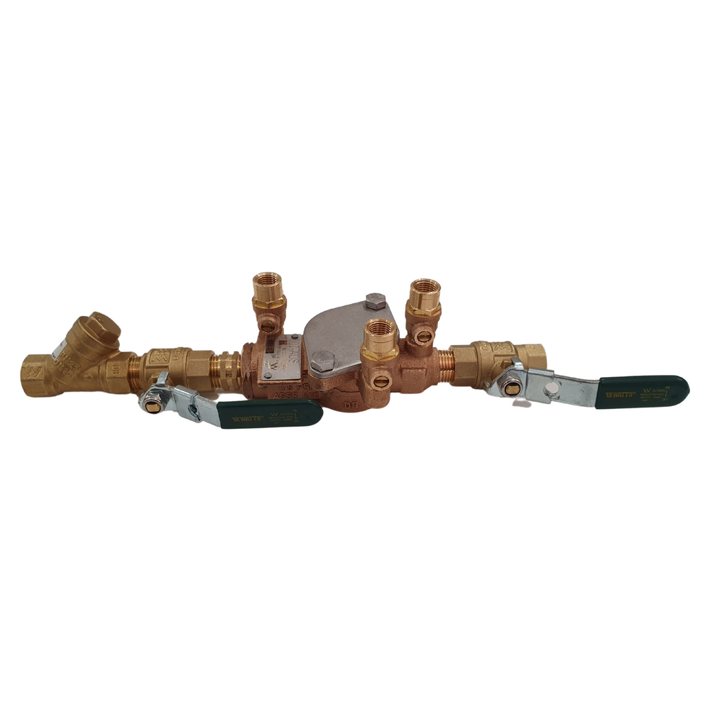 
                  
                    Load image into Gallery viewer, Watts 007-015-LBS 15mm ½&amp;quot; DCV Double Check Valve Backflow Preventer Kits Side View
                  
                