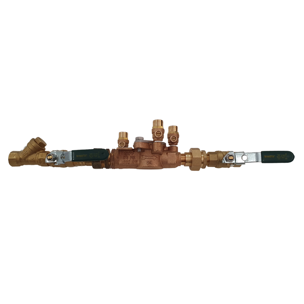 
                  
                    Load image into Gallery viewer, Watts 007-015-ULBS 15mm ½&amp;quot; DCV Double Check Valve Backflow Preventer Kits Side View
                  
                