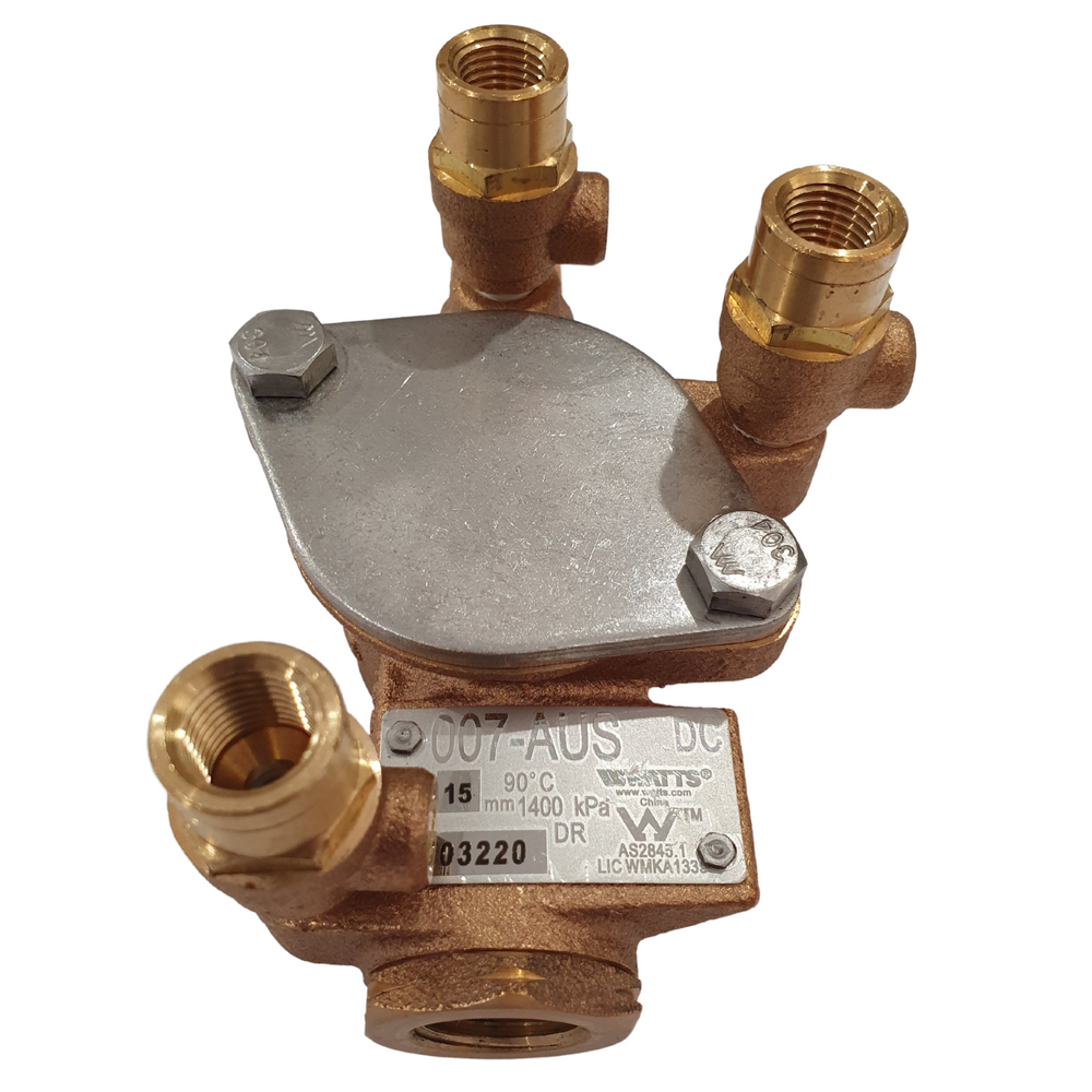 
                  
                    Load image into Gallery viewer, Watts 007-015 15mm ½&amp;quot; DCV Double Check Valve Backflow Preventer Device Label Plate
                  
                