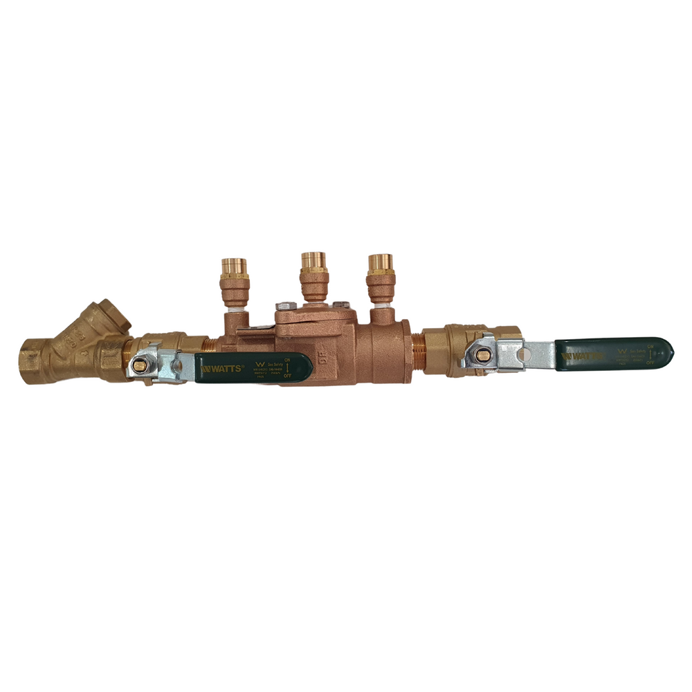 
                  
                    Load image into Gallery viewer, Watts 007-020-LBS 20mm ¾&amp;quot; DCV Double Check Valve Backflow Preventer Kits Assembly Side View
                  
                
