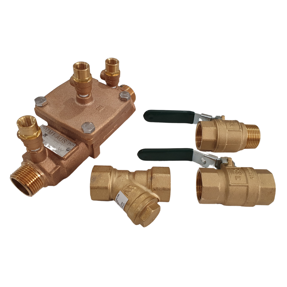 
                  
                    Load image into Gallery viewer, Watts 007-025-LBS 25mm 1&amp;quot; DCV Double Check Valve Backflow Preventer Kits with Strainer and Ball Valves
                  
                