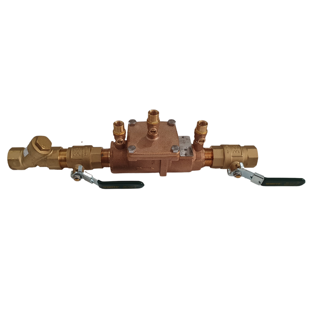 
                  
                    Load image into Gallery viewer, Watts 007-025-LBS 25mm 1&amp;quot; DCV Double Check Valve Backflow Preventer Kits Assembly Side View
                  
                
