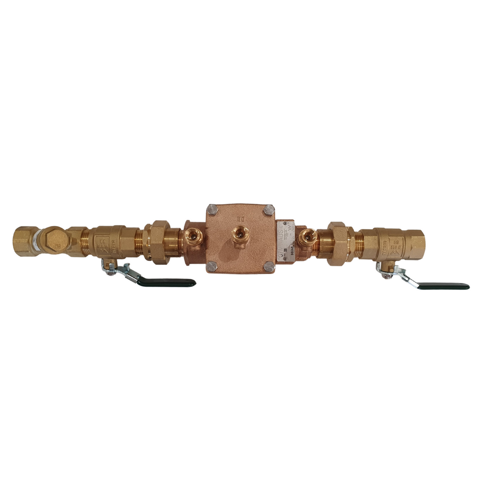 
                  
                    Load image into Gallery viewer, Watts 007-025-ULBS 25mm 1&amp;quot; DCV Double Check Valve Backflow Preventer Kits Assembly Top View
                  
                