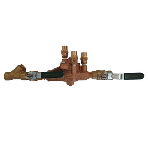 
                  
                    Load image into Gallery viewer, Watts 009-015-LBS 15mm ½&amp;quot; RPZ Reduced Pressure Zone Backflow Preventer Kits Assembly Side View
                  
                