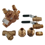 Watts 009-015-ULBS 15mm ½" RPZ Reduced Pressure Zone Backflow Preventer Kits with unions, strainer & ball valves