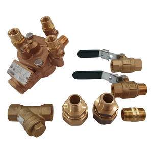 
                  
                    Load image into Gallery viewer, Watts 009-015-ULBS 15mm ½&amp;quot; RPZ Reduced Pressure Zone Backflow Preventer Kits with unions, strainer &amp;amp; ball valves
                  
                