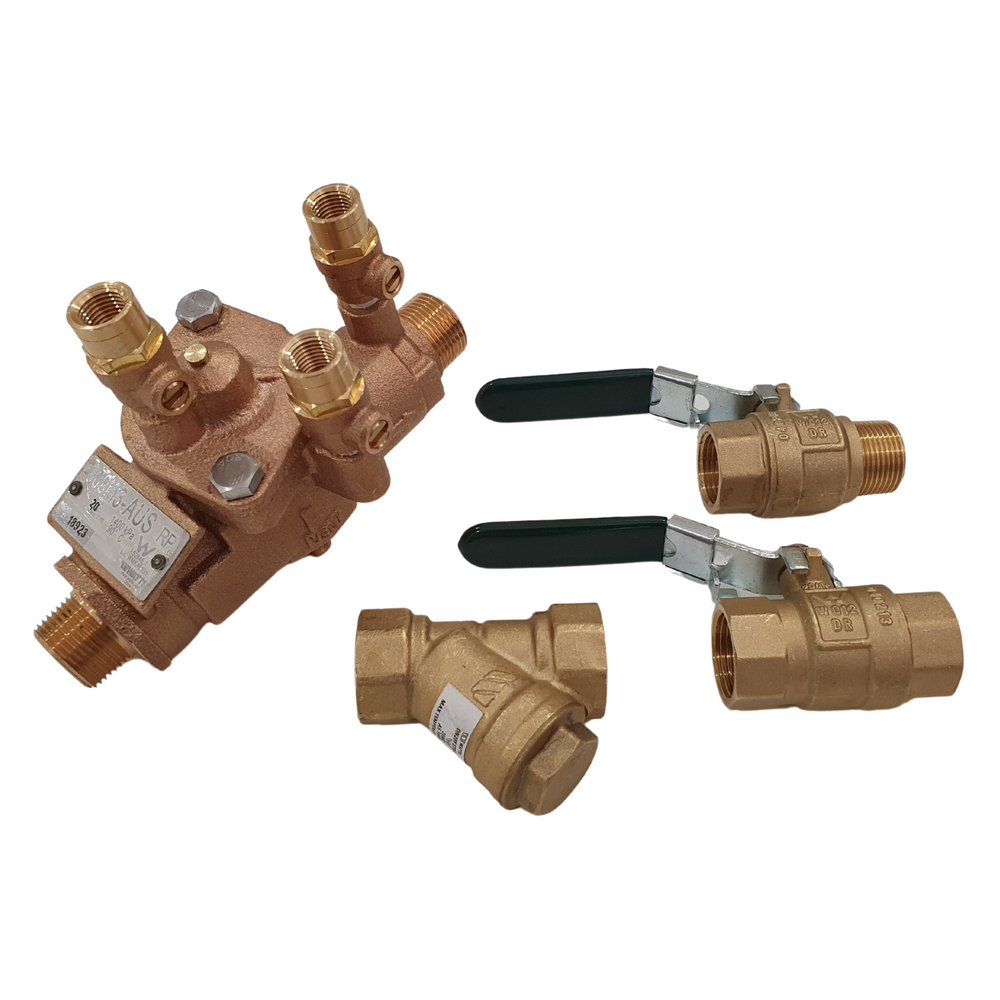 
                  
                    Load image into Gallery viewer, Watts 009-020-LBS 20mm ¾&amp;quot; RPZ Reduced Pressure Zone Backflow Preventer Kits Strainner and ball valves, exc Unions
                  
                