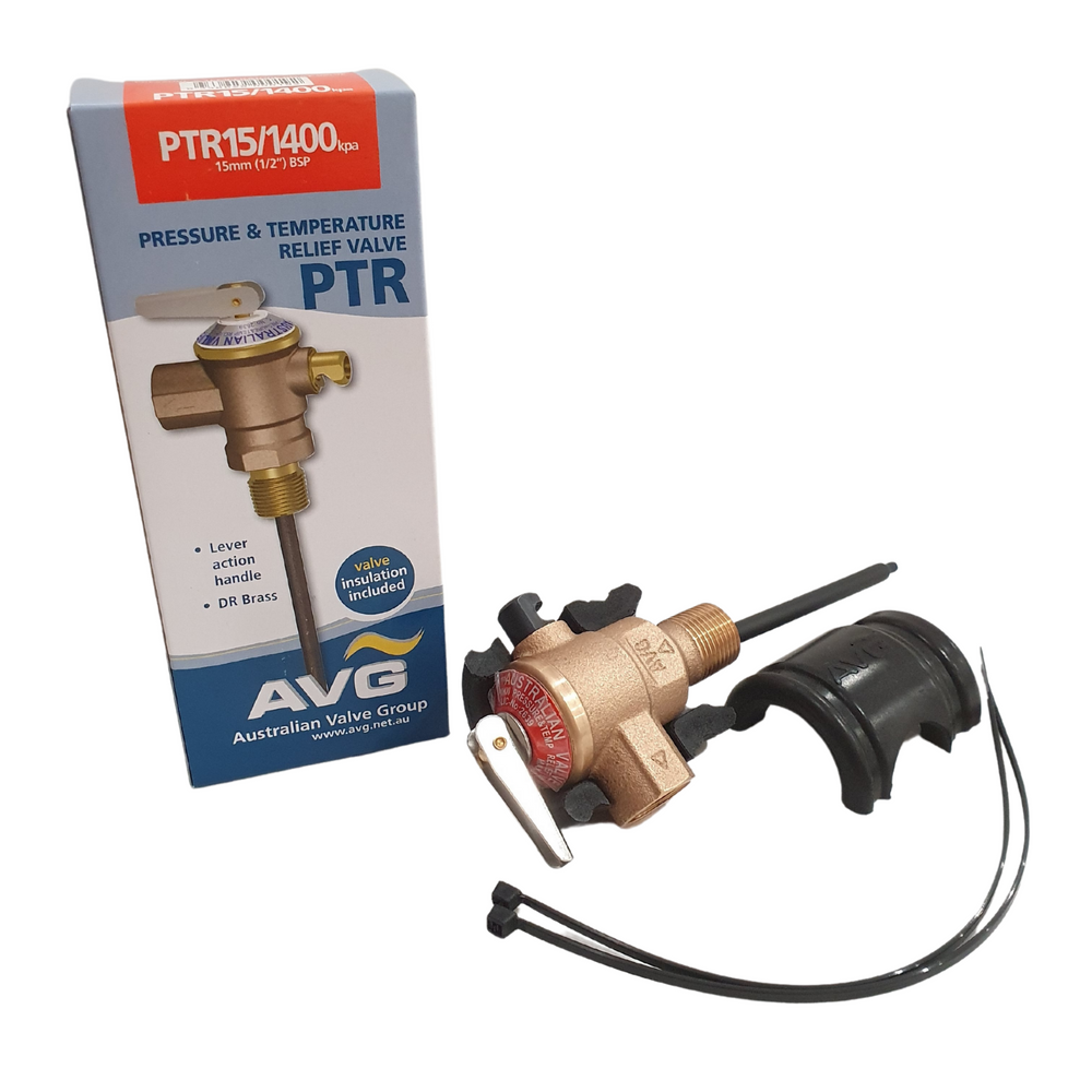 AVG Reliance HT55 PTR15/1400 PTR valve with insulation jacket and packaging box