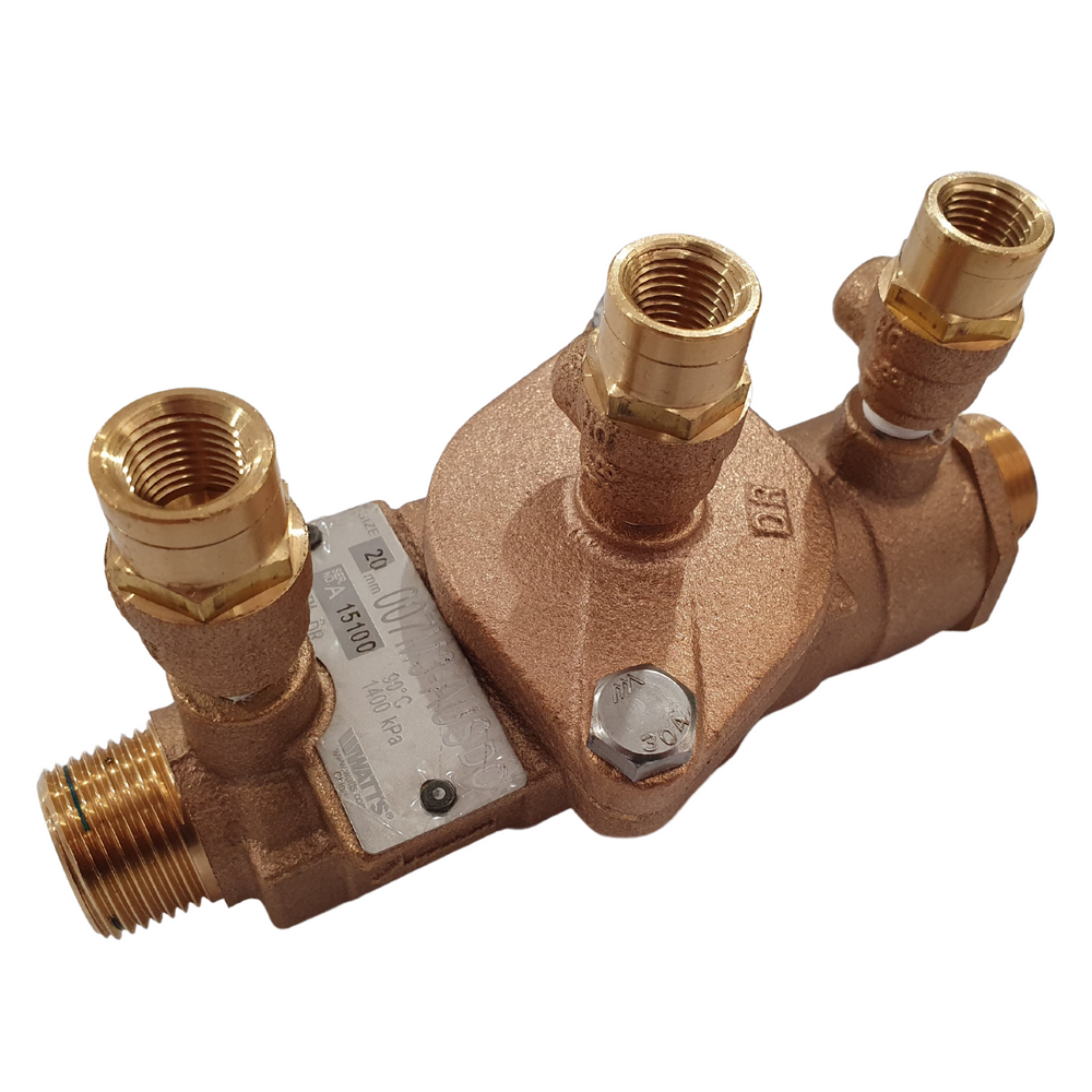 
                  
                    Load image into Gallery viewer, Watts 007-020 20mm ¾&amp;quot; DCV Double Check Valve Backflow Preventer Device
                  
                