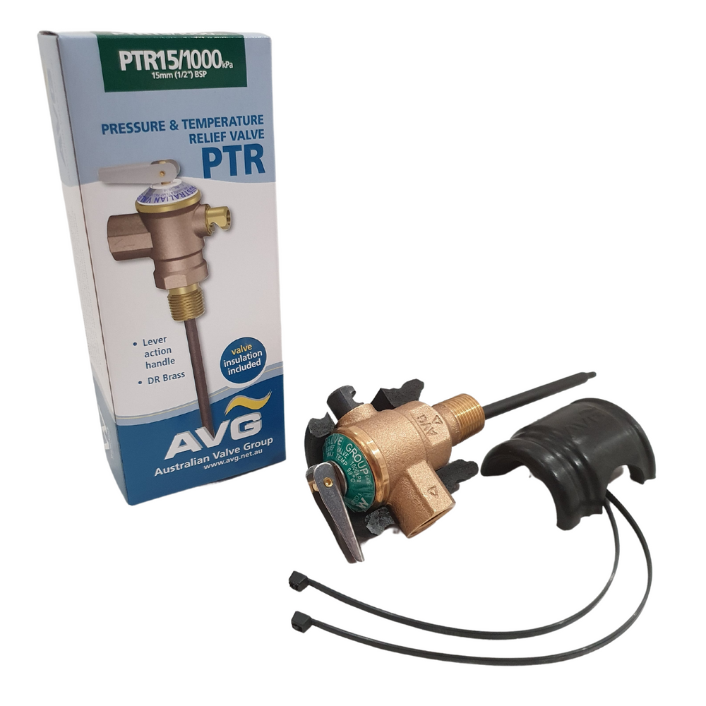 AVG Reliance HT55 PTR15/1000 PTR valve with insulation jacket and packaging box