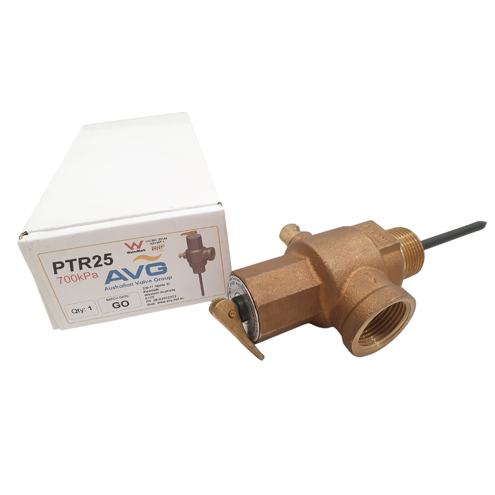 AVG PTR25/700 25mm (1") 700kPa Commercial PTR Pressure Temperature Relief Valve