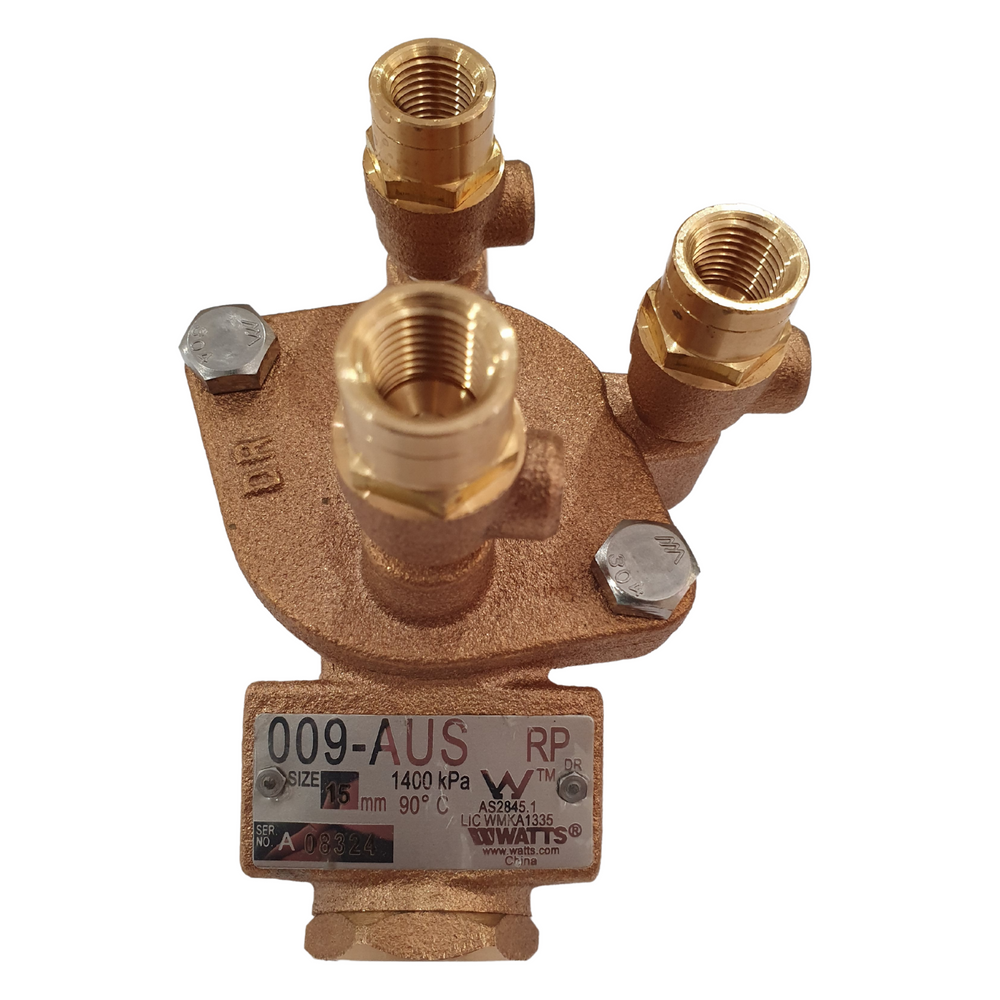 
                  
                    Load image into Gallery viewer, Watts 009-015 15mm ½&amp;quot; RPZ Reduced Pressure Zone Backflow Preventer Device Label Plate
                  
                