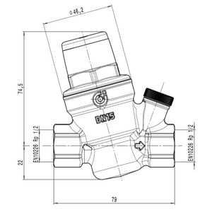 
                  
                    Load image into Gallery viewer, CALEFFI 533545 Inline ½&amp;quot; 15mm Pressure Reducing Valve Schematic
                  
                