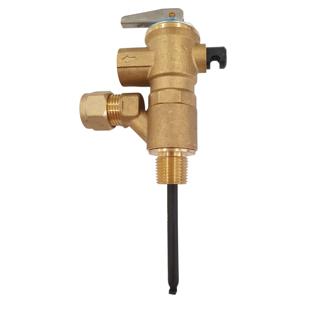 
                  
                    Load image into Gallery viewer, AVG PTR15/850HTT 15mm 1/2&amp;quot; 850kPa PTR Valve with Inbuilt Swivel Tee Top View
                  
                