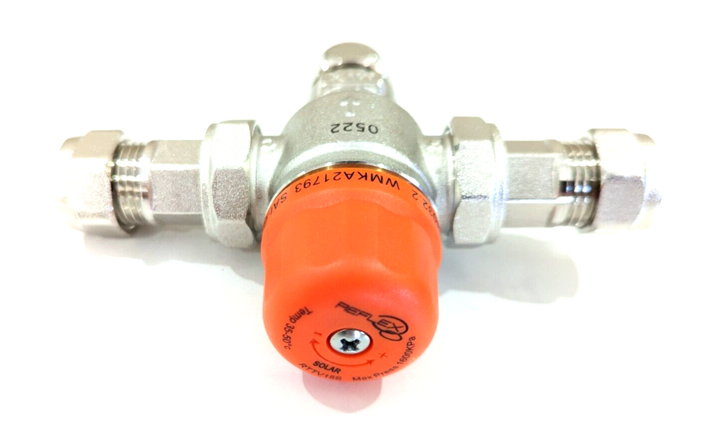 
                  
                    Load image into Gallery viewer, Reflex RTTV15S Solar Rated High Performance Tempering Mixing Valve  Adjustable Top Cap
                  
                