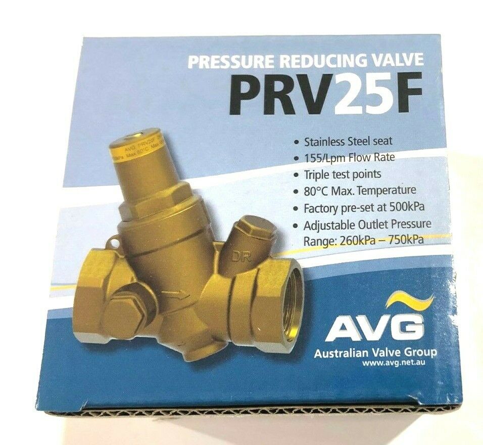 
                  
                    Load image into Gallery viewer, AVG PRV25F Inline Pressure Reducing Valve 25mm 1&amp;quot; Female, with Pressure Gauge
                  
                