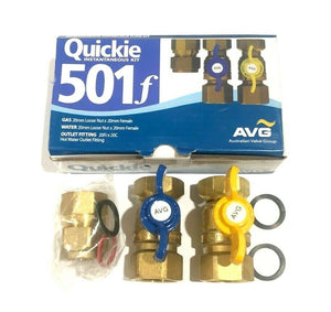 
                  
                    Load image into Gallery viewer, AVG QIK501f 20mm Quickie Kits for Continuous Flow Instantaneous Gas Water Heater
                  
                