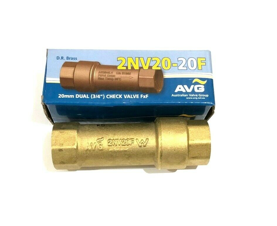 
                  
                    Load image into Gallery viewer, AVG 2NV20-20F Watermarked Dual Check Valve 20mm 3/4&amp;quot; Female Thread
                  
                
