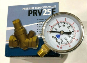 
                  
                    Load image into Gallery viewer, AVG PRV25F Inline Pressure Reducing Valve 25mm 1&amp;quot; Female, with Pressure Gauge
                  
                