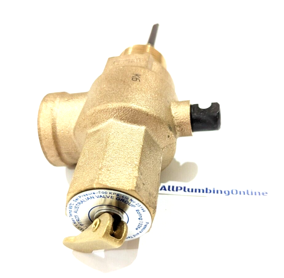
                  
                    Load image into Gallery viewer, AVG PTR25/400 25mm (1&amp;quot;) 400kPa Commercial PTR Pressure Temperature Relief Valve Top View
                  
                